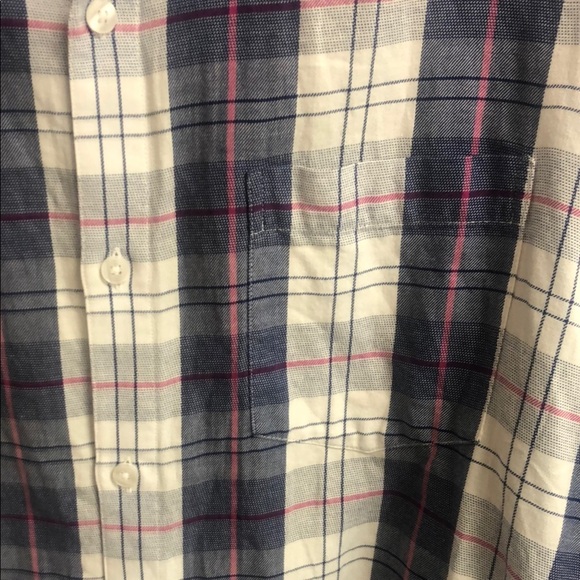Bonobos Casual Blue and White Plaid Shirt - Picture 3 of 5